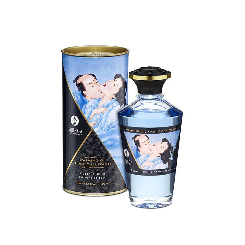 Shunga Huile de massage Chauffante Aphrodisiaque - Frisson COCO 100 mL 